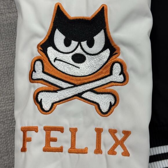 FELIX THE CAT x Universal Studios Bomber Jacket Adult Sz Small Black White EUC - Picture 10 of 14